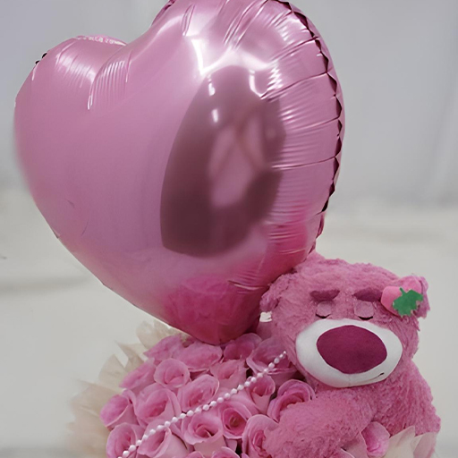 PERFUME STRAWBERRY BEAR 31 ROSE BEAR BALLOON СОМВО