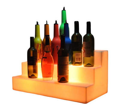Bottle Display Shelf,3 Tier LED Bar Shelves