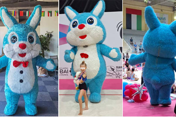 Bunny Rabbit Big Blue with Air, White, Gray